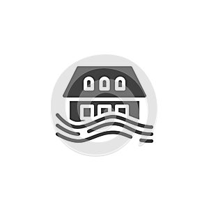 Home flood insurance vector icon