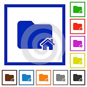 Home folder framed flat icons