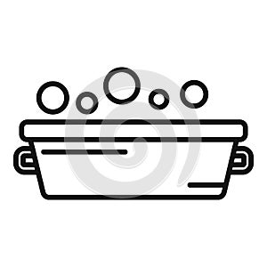 Home foot bath icon outline vector. Spa feet