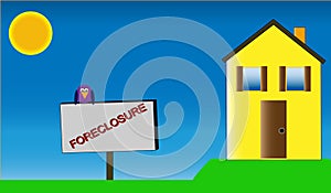Home with Foreclosure Sign