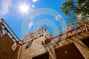 Home framing a single family under construction