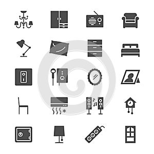 Home furniture flat icons