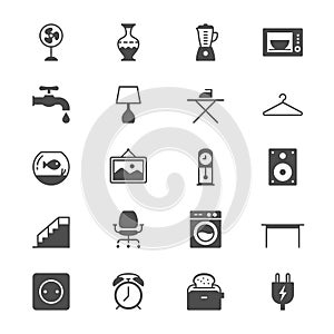 Home furniture flat icons