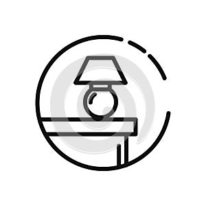 Home Furniture Icon Black And White Illustration