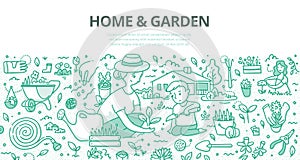 Home & Garden Doodle Concept