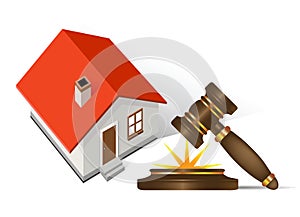 Home and gavel real estate