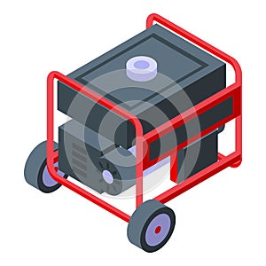 Home generator icon isometric vector. Portable gas