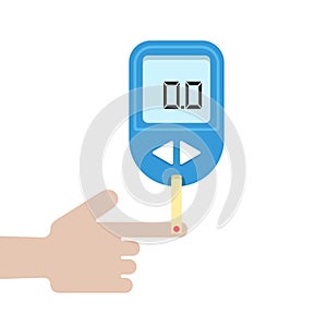 Home glucometer with hand