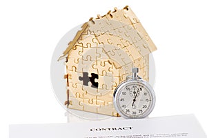 Home of gold color puzzles with a stopwatch