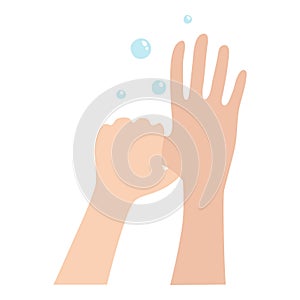 Home hands wash icon, cartoon and flat style