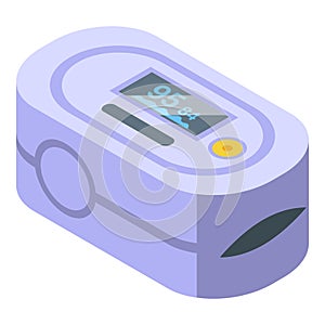 Home heart monitor icon isometric vector. Palpitation ecg photo