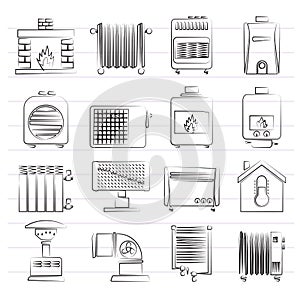 Home Heating appliances icons