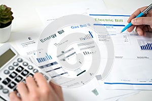 Home heating gas expenses and bill statement document