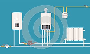 Home heating system vector