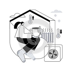 Home heating technologies abstract concept vector illustration.