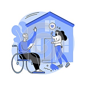 Home help abstract concept vector illustration.