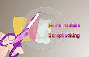 Home hobbies.illustrations of making scrapbook crafts