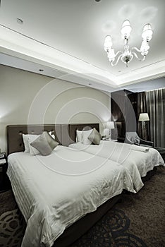 Home & hotel bedroom interior.