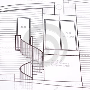 Home House Exterior Construction Staircase Plan Drawing Details