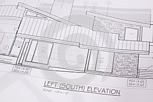 Home House Exterior Elevation Construction Plan Drawing Details