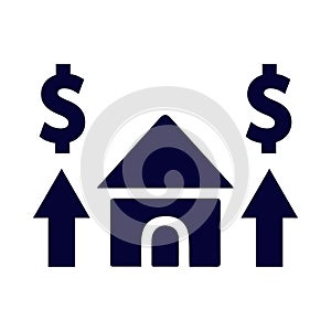 home, house, money, grow, arrow, up arrow, real estate growth icon