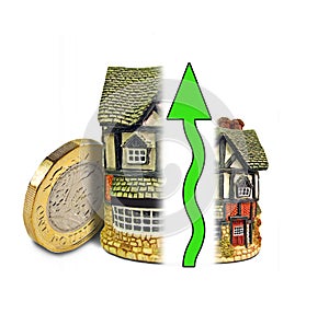 home house mortgages green arrow upward estate agent success moving investment monet y