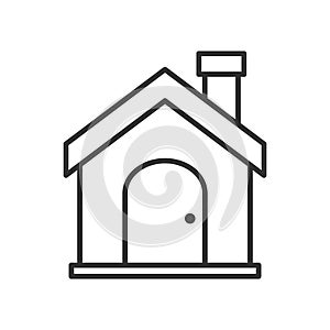 Home or House Outline Flat Icon on White