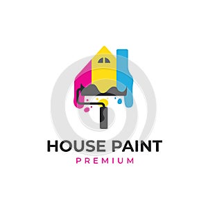 Home house paint painting logo icon template for painting work service or paint product