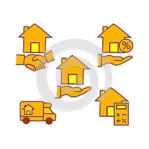 Home house real estate icons vector illustration homes