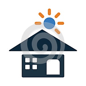 home, house, sun, Modern home icon