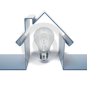 Home icon with bulb