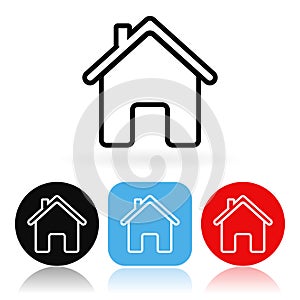 Home icon. Colored icons with house