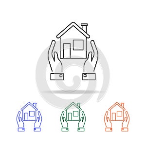 home icon. Elements of real estate in multi colored icons. Premium quality graphic design icon. Simple icon for websites, web