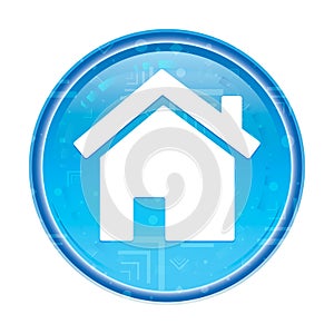 Home icon floral blue round button