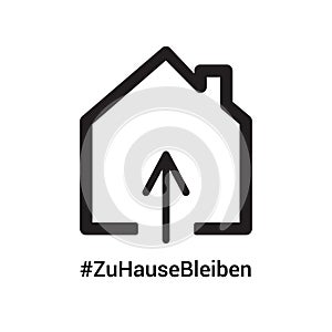 Home icon with german hashtag Stay at Home