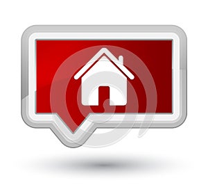 Home icon prime red banner button