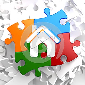 Home Icon on Multicolor Puzzle.