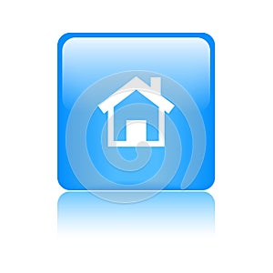 Home icon web button blue