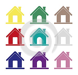 Home icons, different house icons for internet, vector, homepage