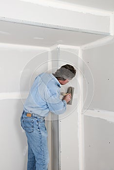 Home Improvement, Contractor Man Install Drywall