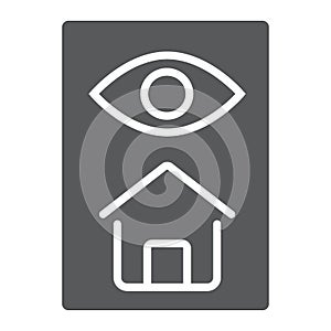 Home inspection glyph icon, real estate and home