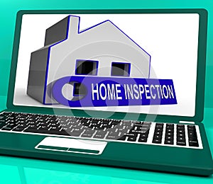 Home Inspection House Laptop Means Inspect Property Thoroughly