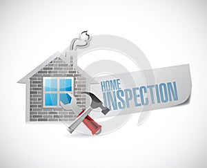 home inspection house sign illustration design