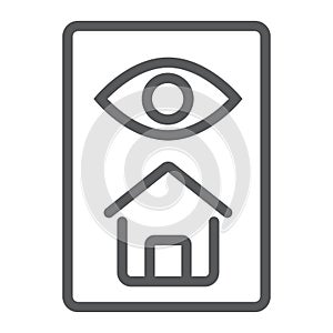 Home inspection line icon, real estate and home