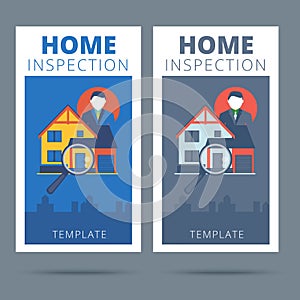 Home inspection vector business card concept design. Real estate