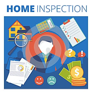 Home inspection vector concept design. Real estate appraisal ser