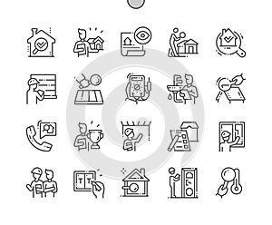 Home inspections Well-crafted Pixel Perfect Vector Thin Line Icons 30 2x Grid for Web Graphics and Apps.