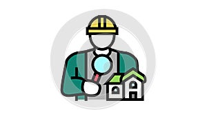 home inspector color icon animation