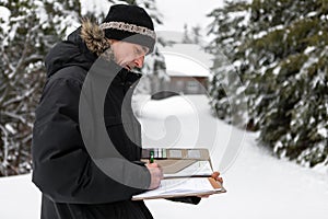 Home inspector during a house inspection