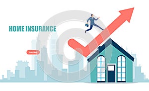 Home insurance concept, real estate protection